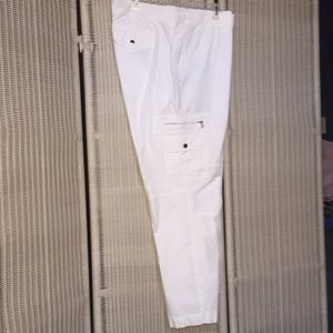 White Cotton Cargo Pants